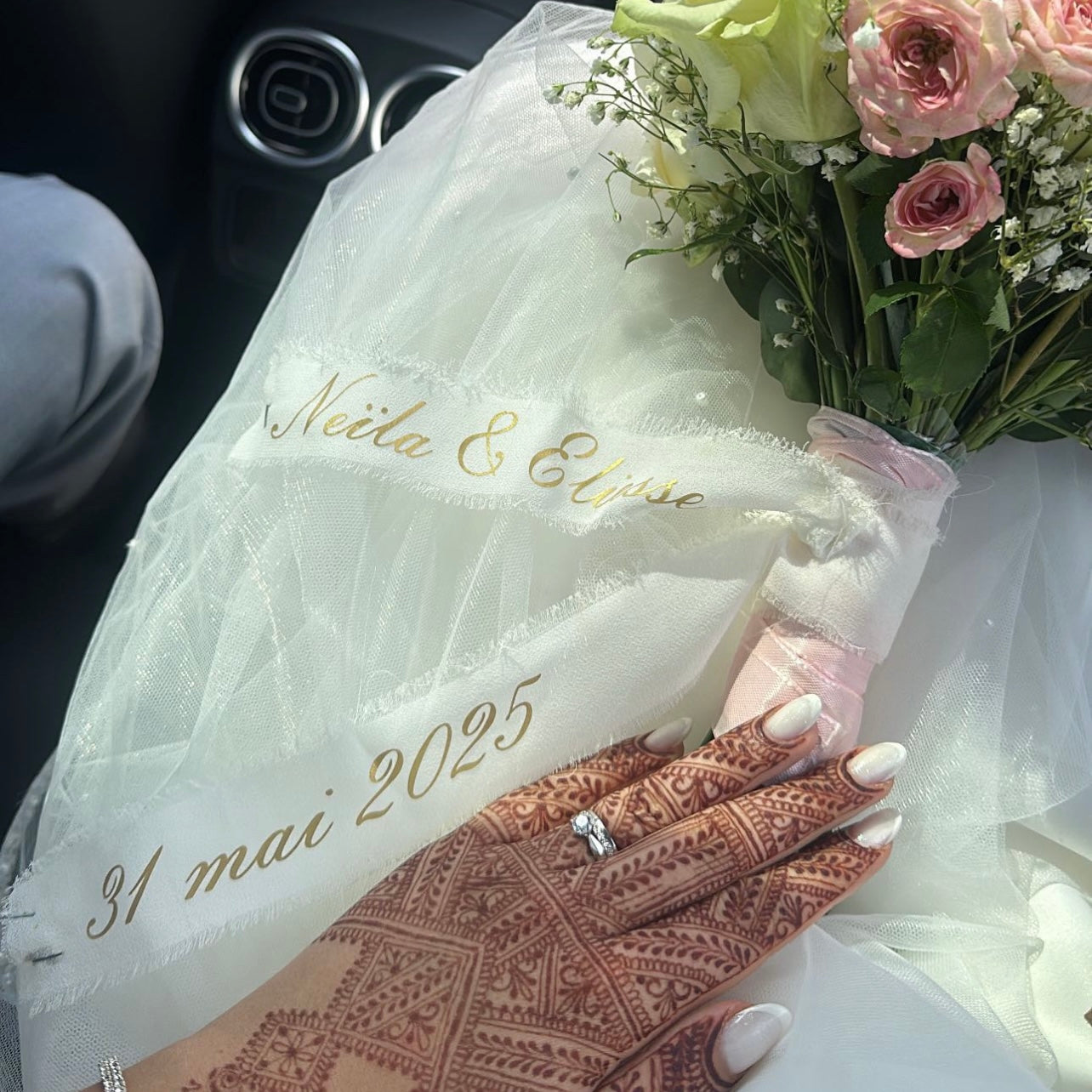 Ruban Bouquet Mariage Personnalisé